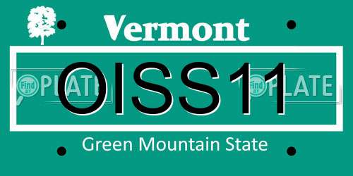 OISS11 Vermont License Plate