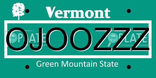 OJOOZZZ Vermont License Plate