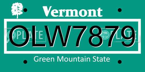 OLW7879 Vermont License Plate