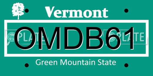 OMDB61 Vermont License Plate