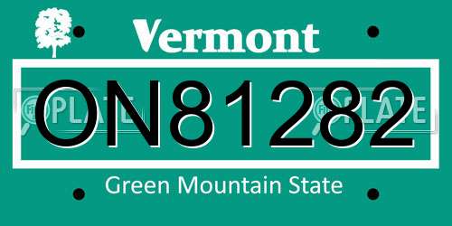 ON81282 Vermont License Plate