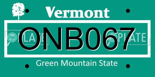 ONB067 Vermont License Plate