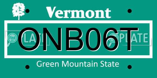 ONB06T Vermont License Plate