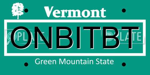 ONBITBT Vermont License Plate