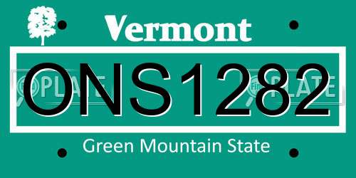 ONS1282 Vermont License Plate
