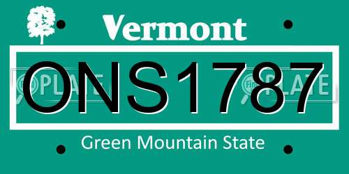 ONS1787 Vermont License Plate