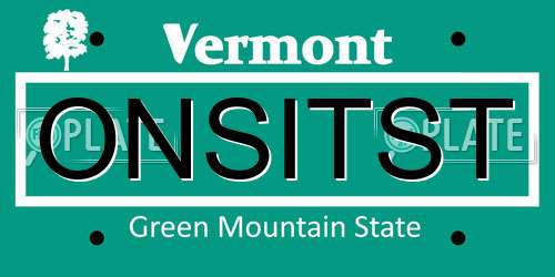 ONSITST Vermont License Plate