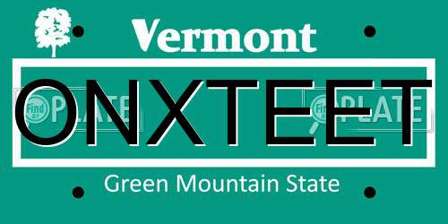 ONXTEET Vermont License Plate