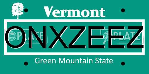ONXZEEZ Vermont License Plate