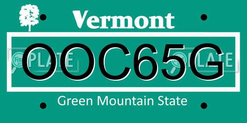 OOC65G Vermont License Plate