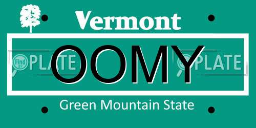 OOMY Vermont License Plate