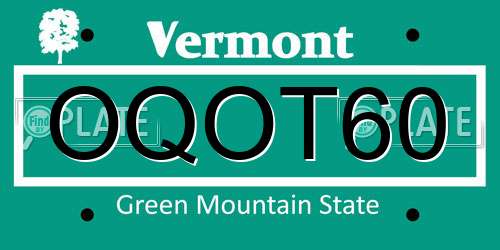 OQOT60 Vermont License Plate