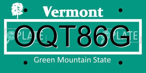 OQT86G Vermont License Plate