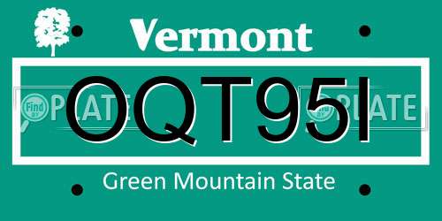 OQT95I Vermont License Plate