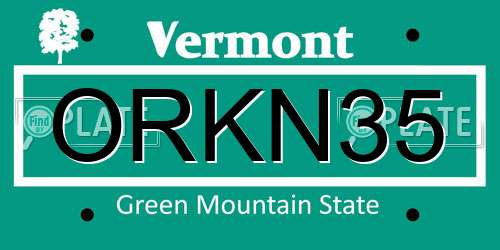 ORKN35 Vermont License Plate