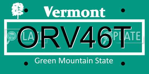 ORV46T Vermont License Plate