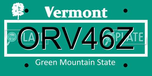 ORV46Z Vermont License Plate