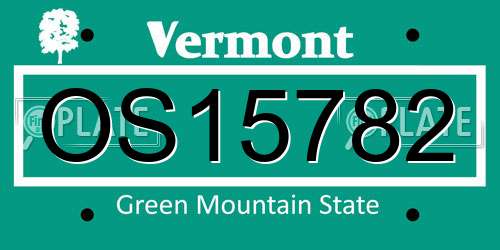 OS15782 Vermont License Plate