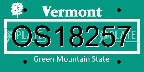 OS18257 Vermont License Plate