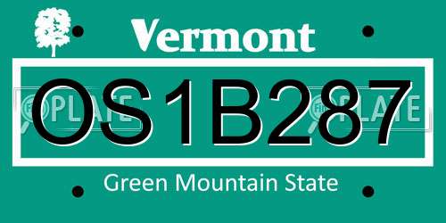 OS1B287 Vermont License Plate
