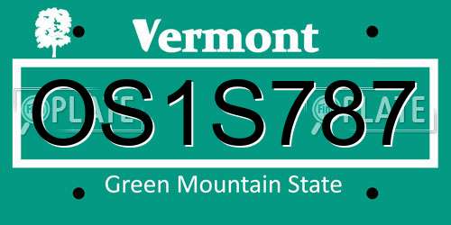 OS1S787 Vermont License Plate