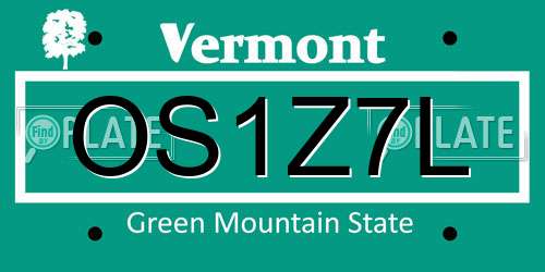 OS1Z7L Vermont License Plate