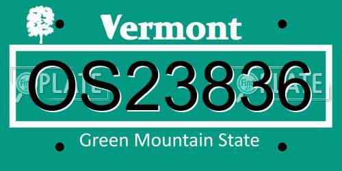 OS23836 Vermont License Plate