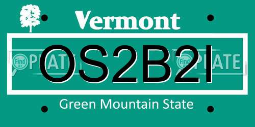 OS2B2I Vermont License Plate