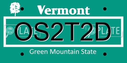 OS2T2D Vermont License Plate