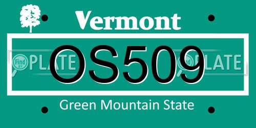 OS509 Vermont License Plate
