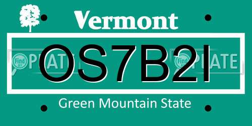 OS7B2I Vermont License Plate