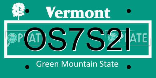 OS7S2I Vermont License Plate