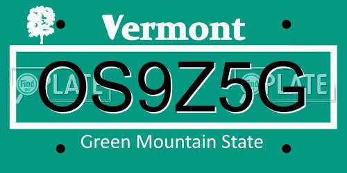 OS9Z5G Vermont License Plate