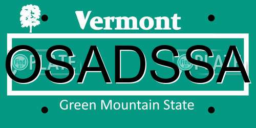 OSADSSA Vermont License Plate