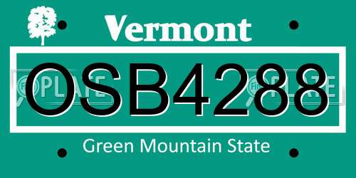 OSB4288 Vermont License Plate