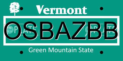 OSBAZBB Vermont License Plate