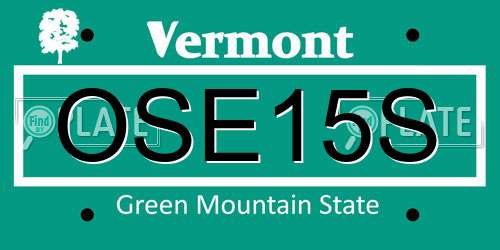 OSE15S Vermont License Plate