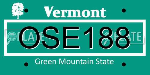 OSE188 Vermont License Plate