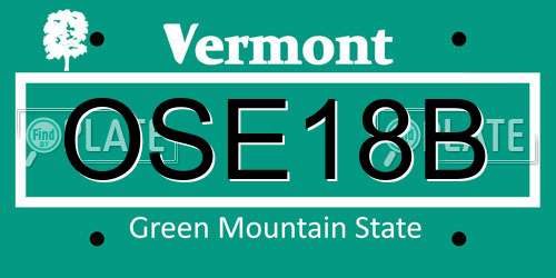 OSE18B Vermont License Plate