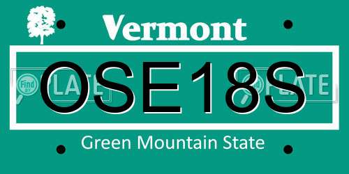 OSE18S Vermont License Plate