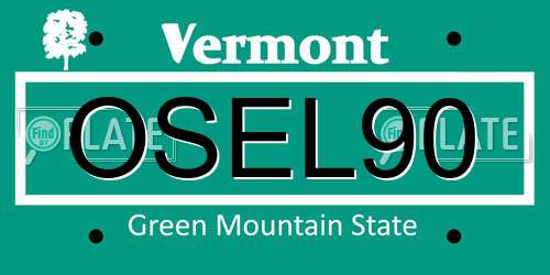OSEL90 Vermont License Plate