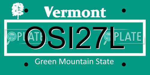 OSI27L Vermont License Plate