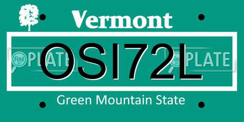 OSI72L Vermont License Plate