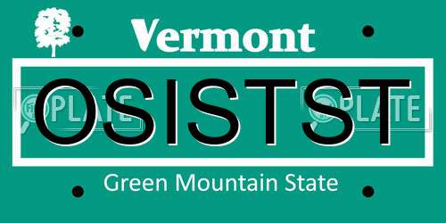 OSISTST Vermont License Plate