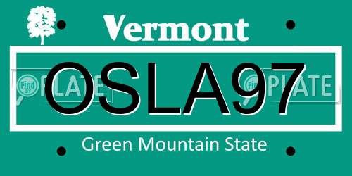 OSLA97 Vermont License Plate