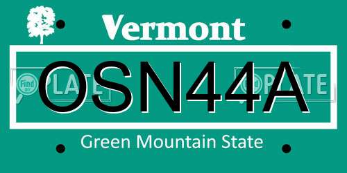 OSN44A Vermont License Plate