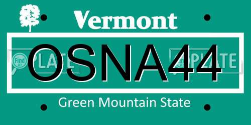 OSNA44 Vermont License Plate