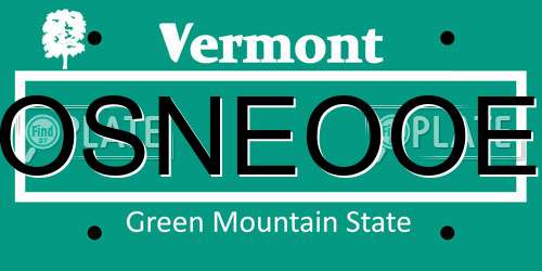 OSNEOOE Vermont License Plate