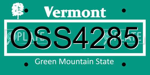 OSS4285 Vermont License Plate
