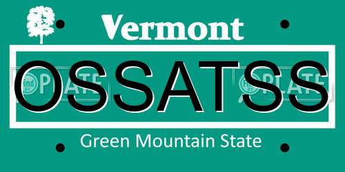 OSSATSS Vermont License Plate